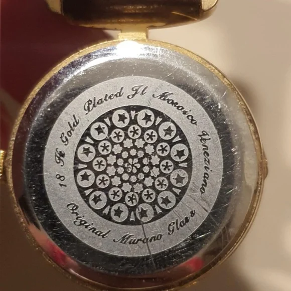 Authentic Murano Glass Millefiori Goldtone Leather Women's Watch - Picture 5 of 5